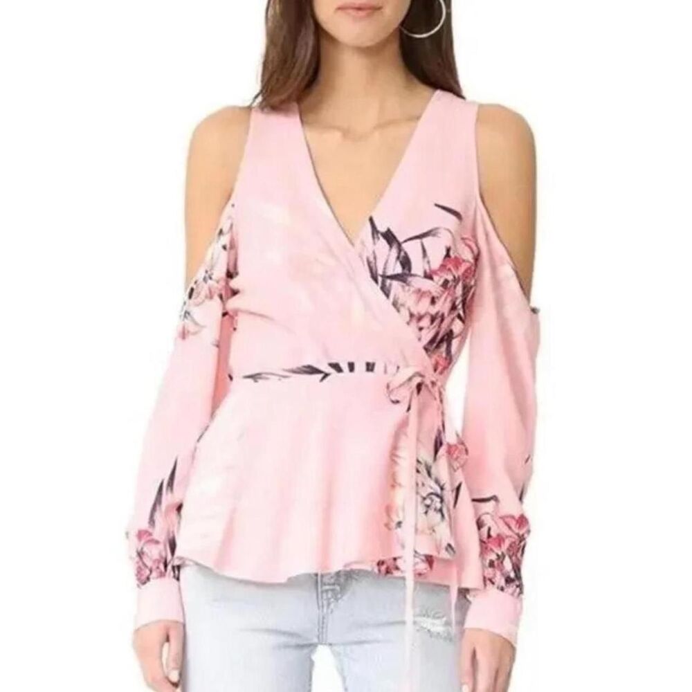 Yumi Kim Pink Cold Shoulder Wrap Blouse